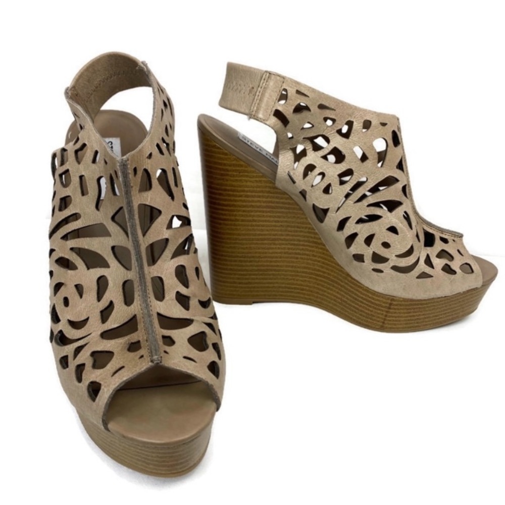 Steve Madden wooden wedge sandals